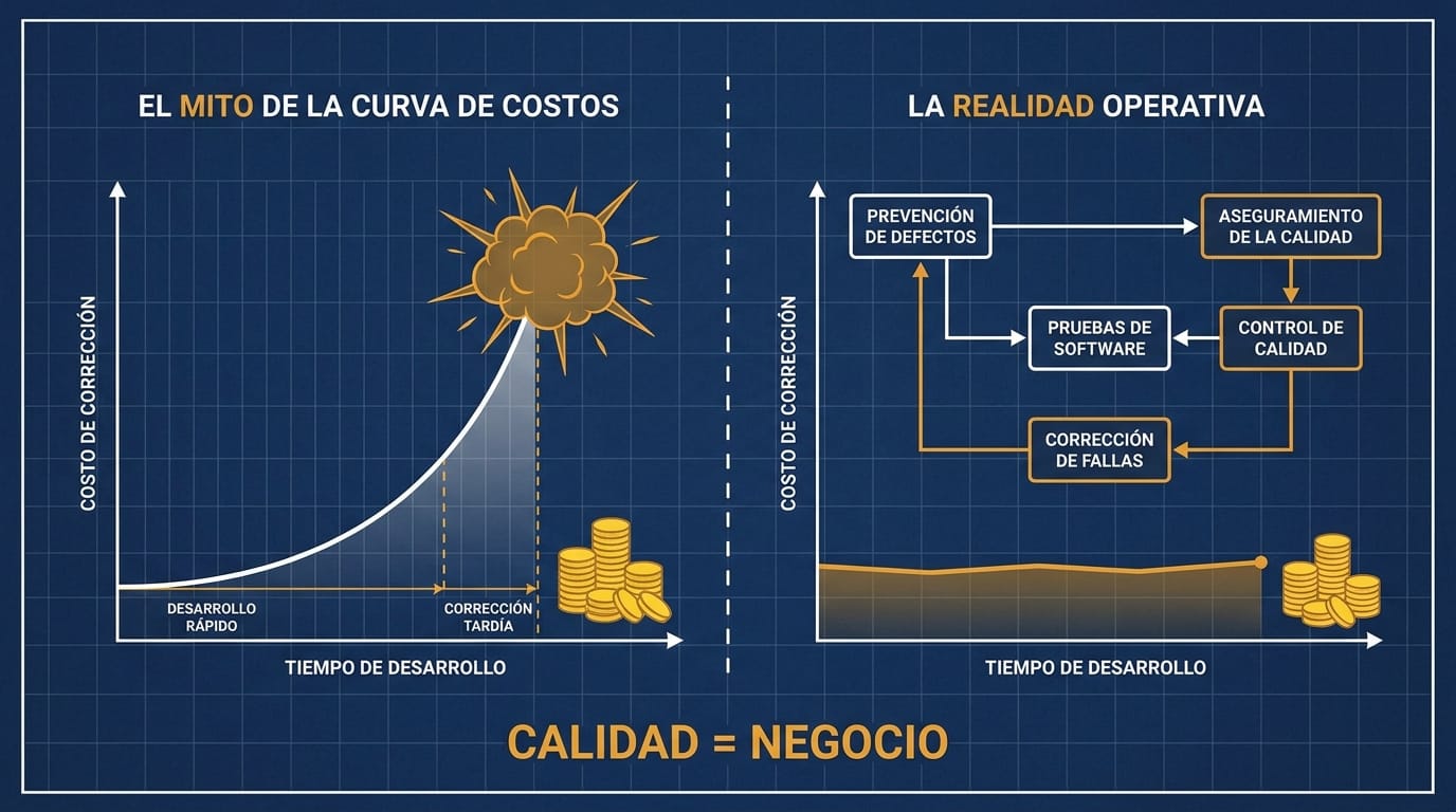 aseguramiento de la calidad, control de calidad, pruebas de software, prevención de defectos, corrección de fallas